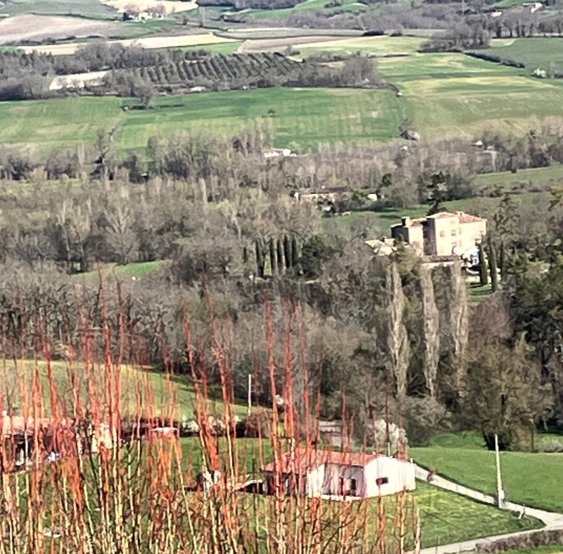 Vue du gite au blason bleu à Castelnau de Montmiral (Tarn près de Toulouse)