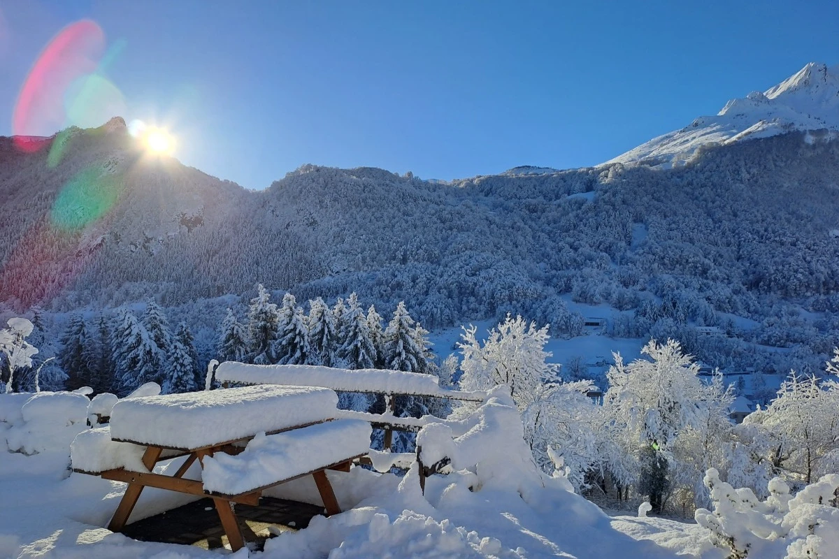 Vue de la terrasse sud, en hiver.