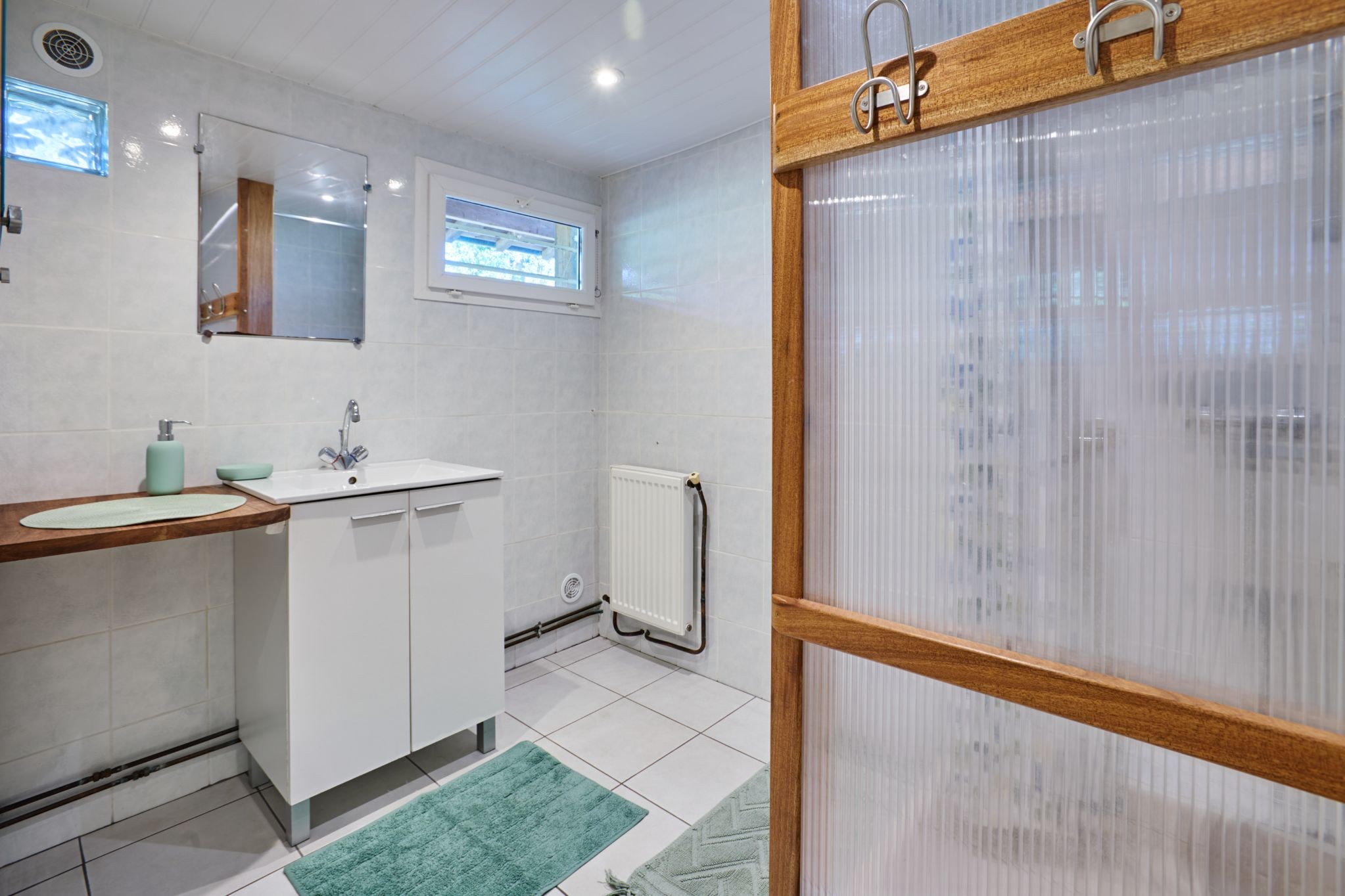 In the shower room