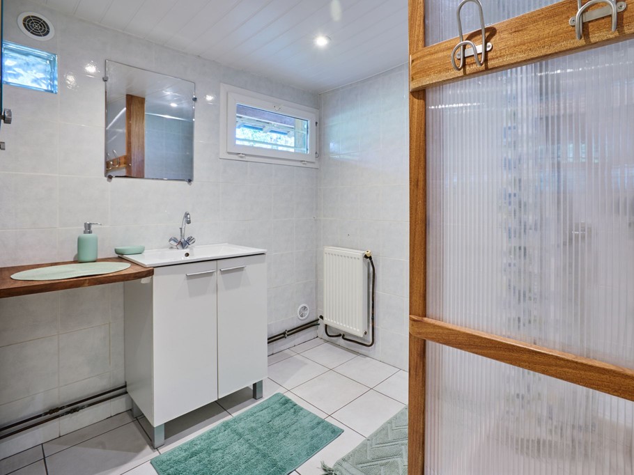 In the shower room