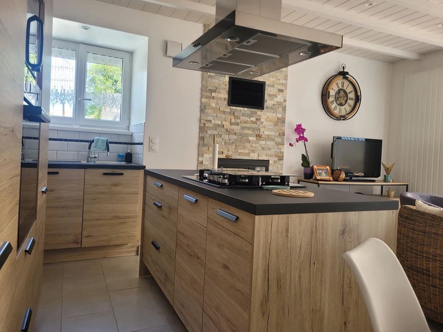 Holiday home, Plouha, Living area: open-plan living room, dining room and kitchen