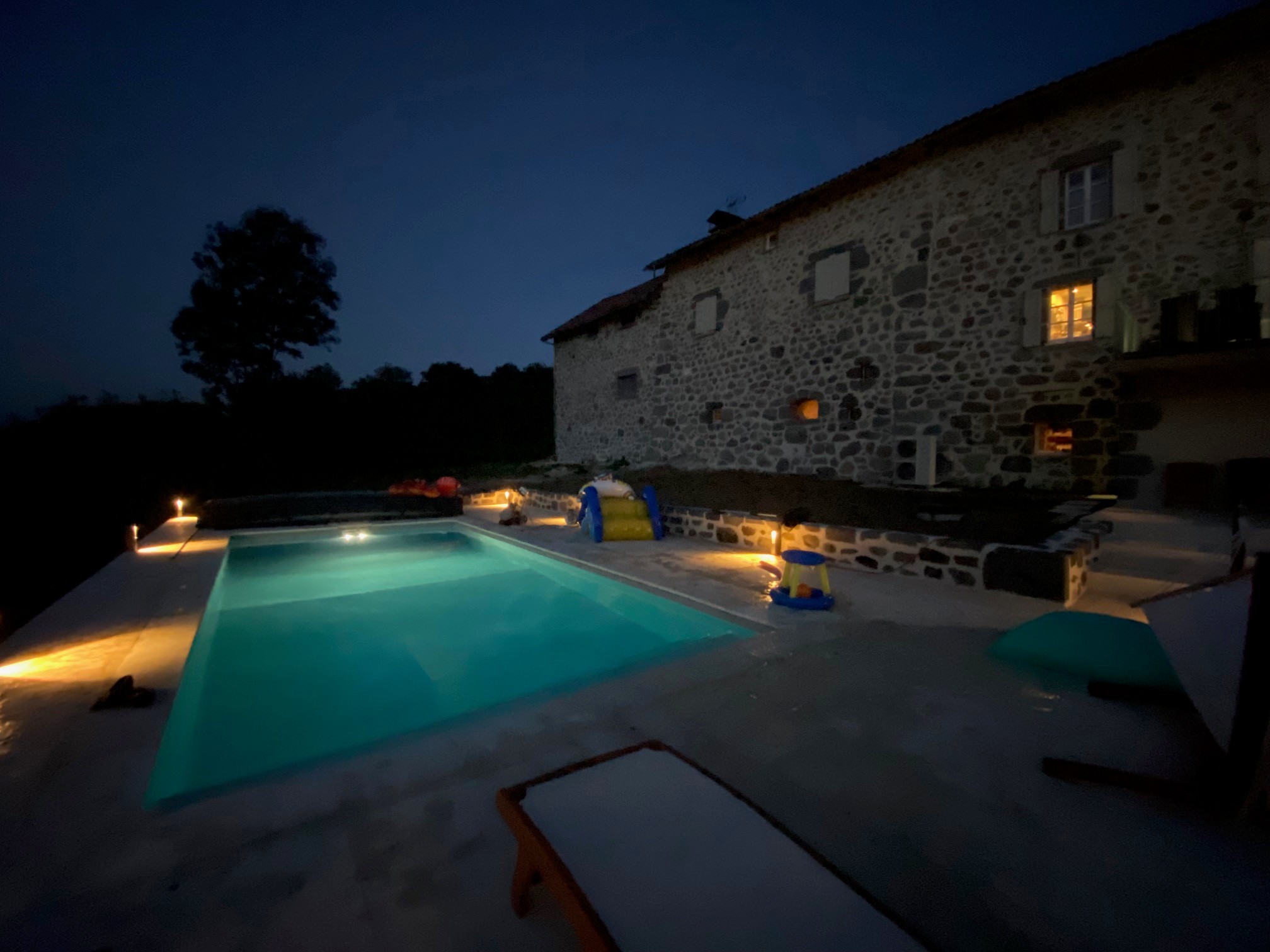 Swimming pool at night