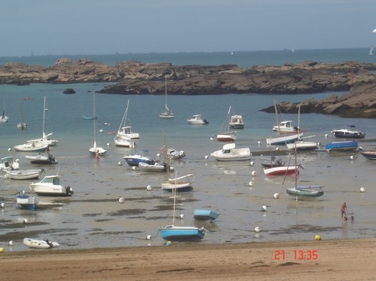 la maréee basse devant l'appartement
