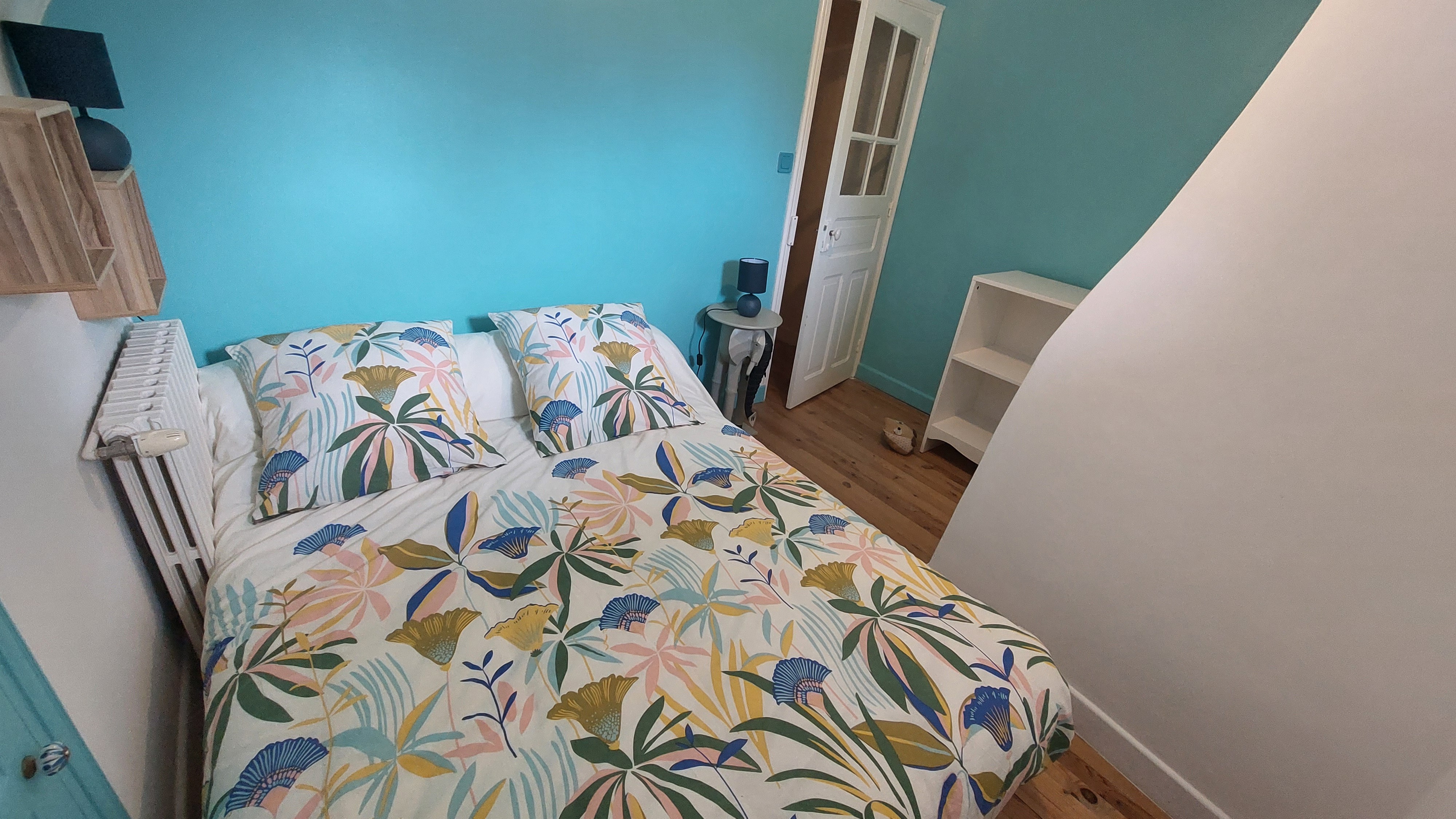 Chambre Turquoise avec lit en 140