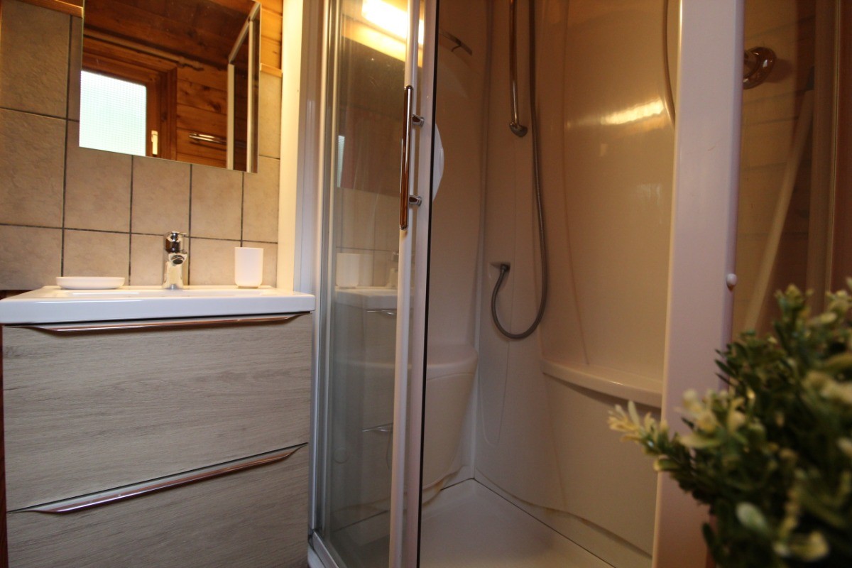 Salle d'eau avec une cabine de douche - Chalet du Sotré Xonrupt-Longemer Vosges