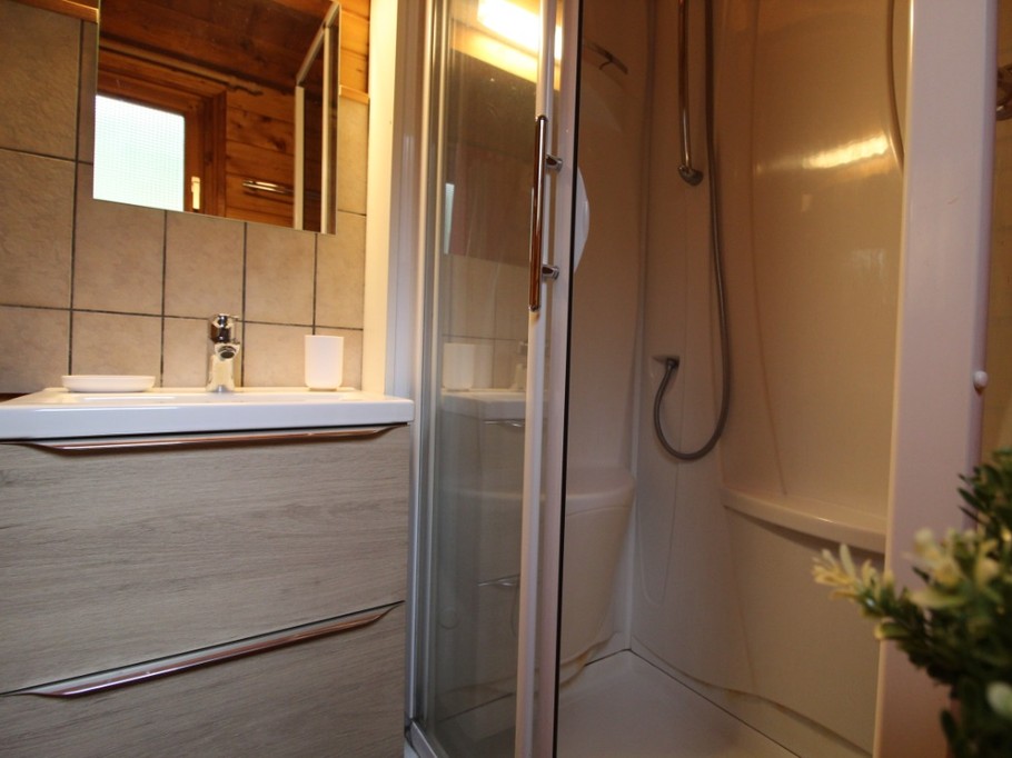 Salle d'eau avec une cabine de douche - Chalet du Sotré Xonrupt-Longemer Vosges