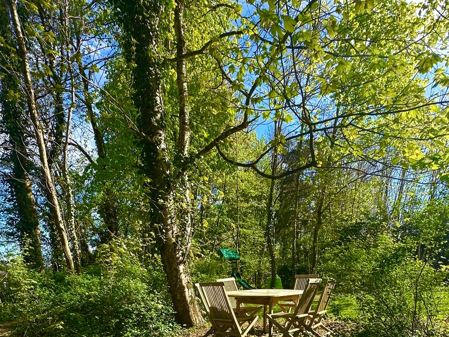 Un coin de repas dans le jardin