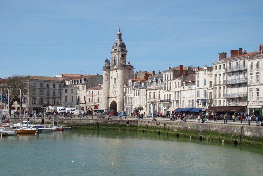The old port and the Big Clock in La Rochelle, Charente Maritime