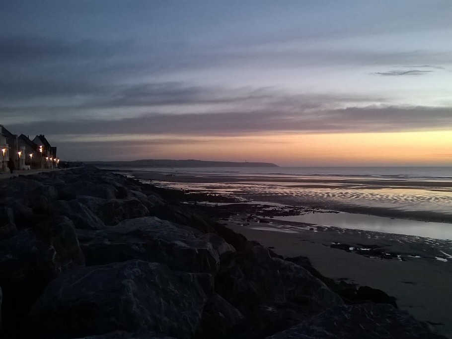 soleil couchant sur Wissant et Gris Nez