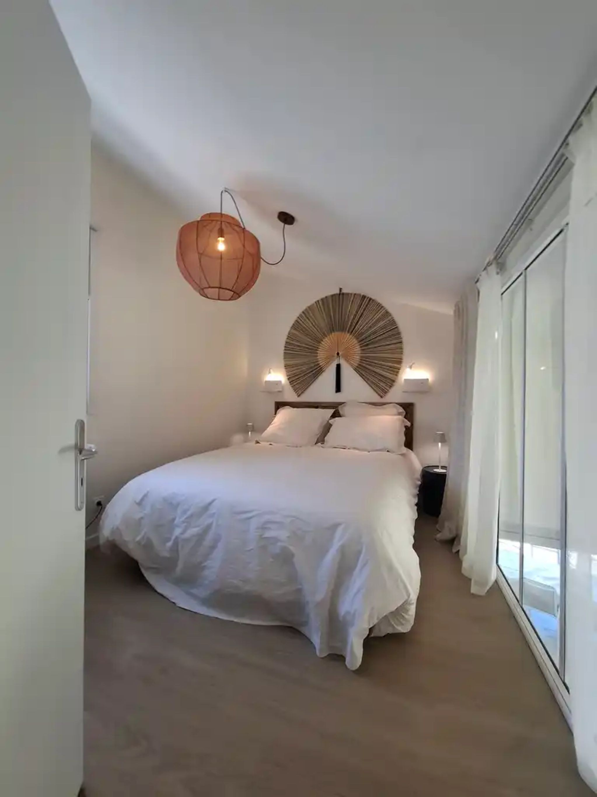Two adjoining bedrooms on the first floor with blackout curtains