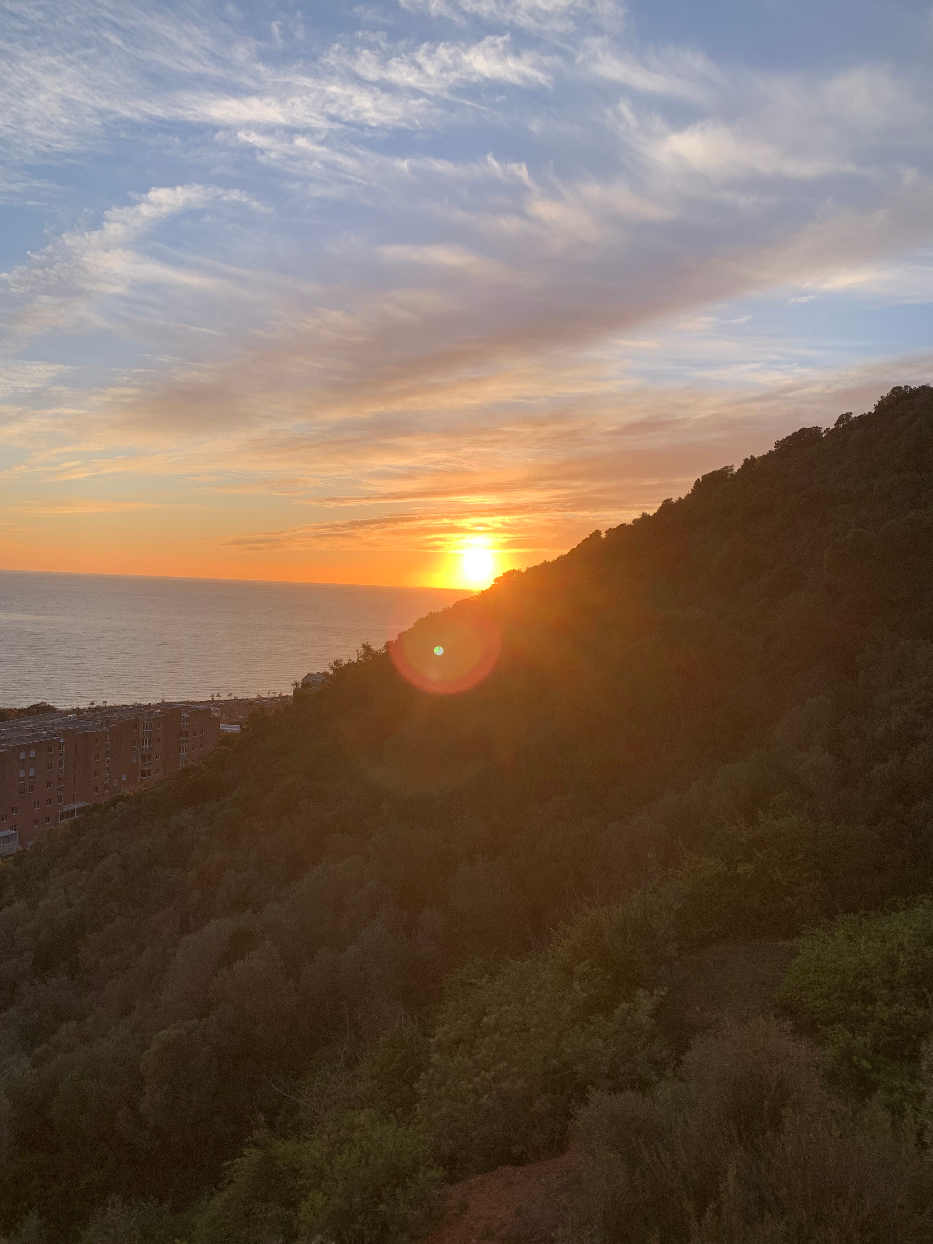 Coucher de soleil depuis la terrasse