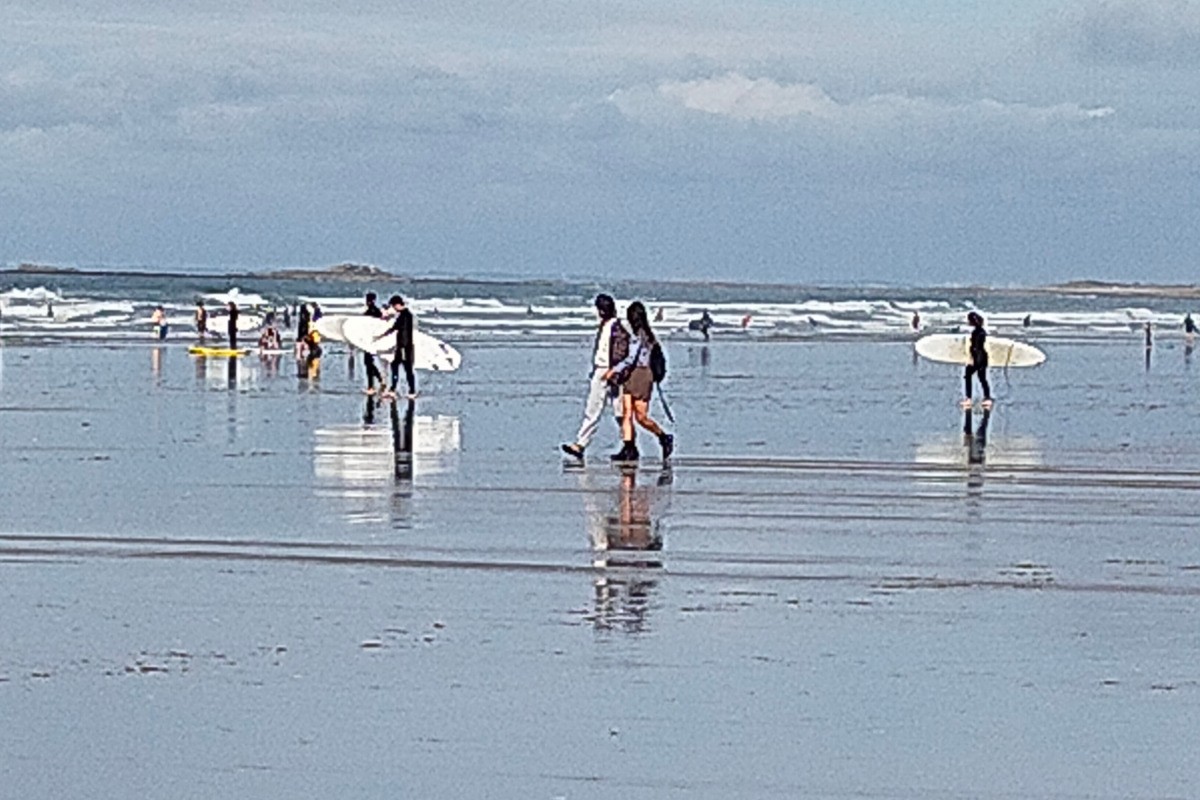 des kms de plage, côté océan, et côté baie