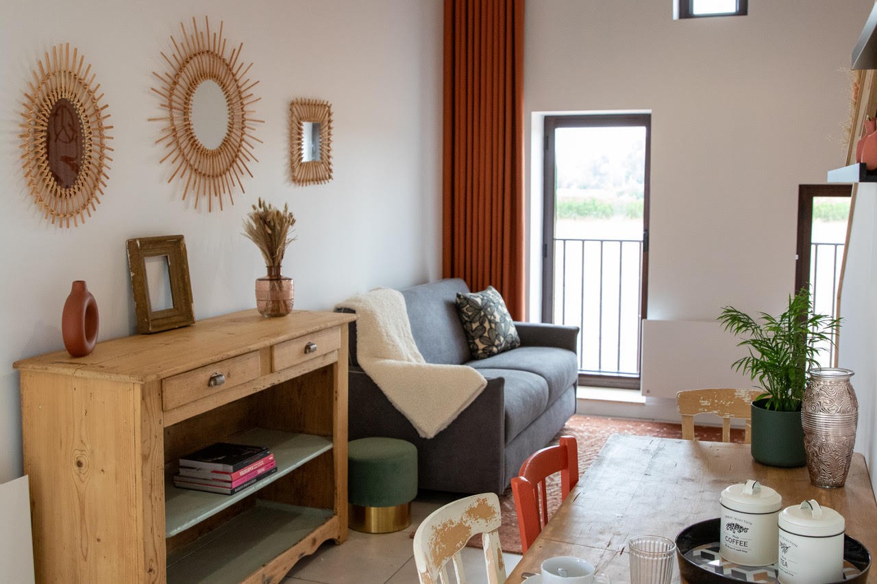 Le salon du gîte Terre