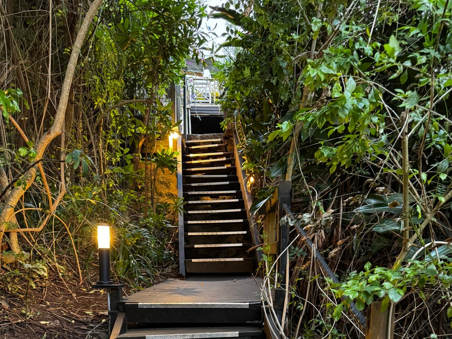 Vue escalier depuis bas du parking