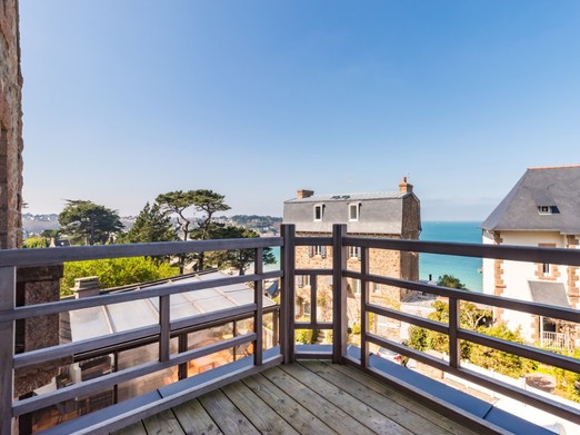VILLA PERROSIENNE VUE MER - 12 personnes - PERROS-GUIREC - COTES D'ARMOR - BRETAGNE - Terrasse Chambre bleue 1er étage