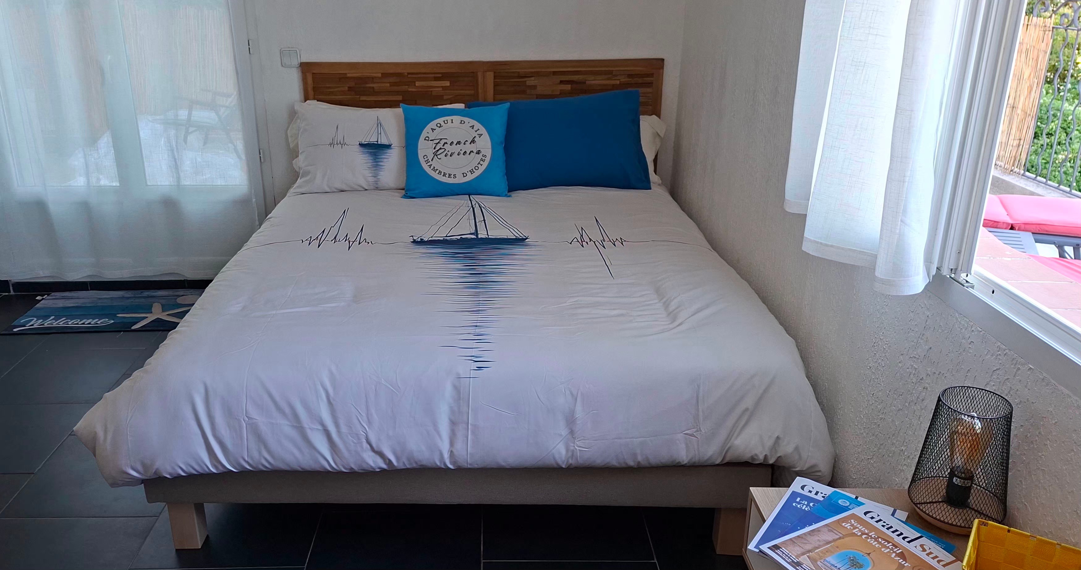 literie chambre Azur N°2