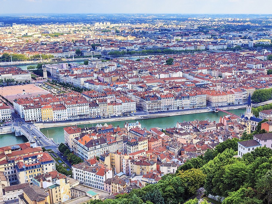 Vue sur Lyon prise sur la colline de Fourvière