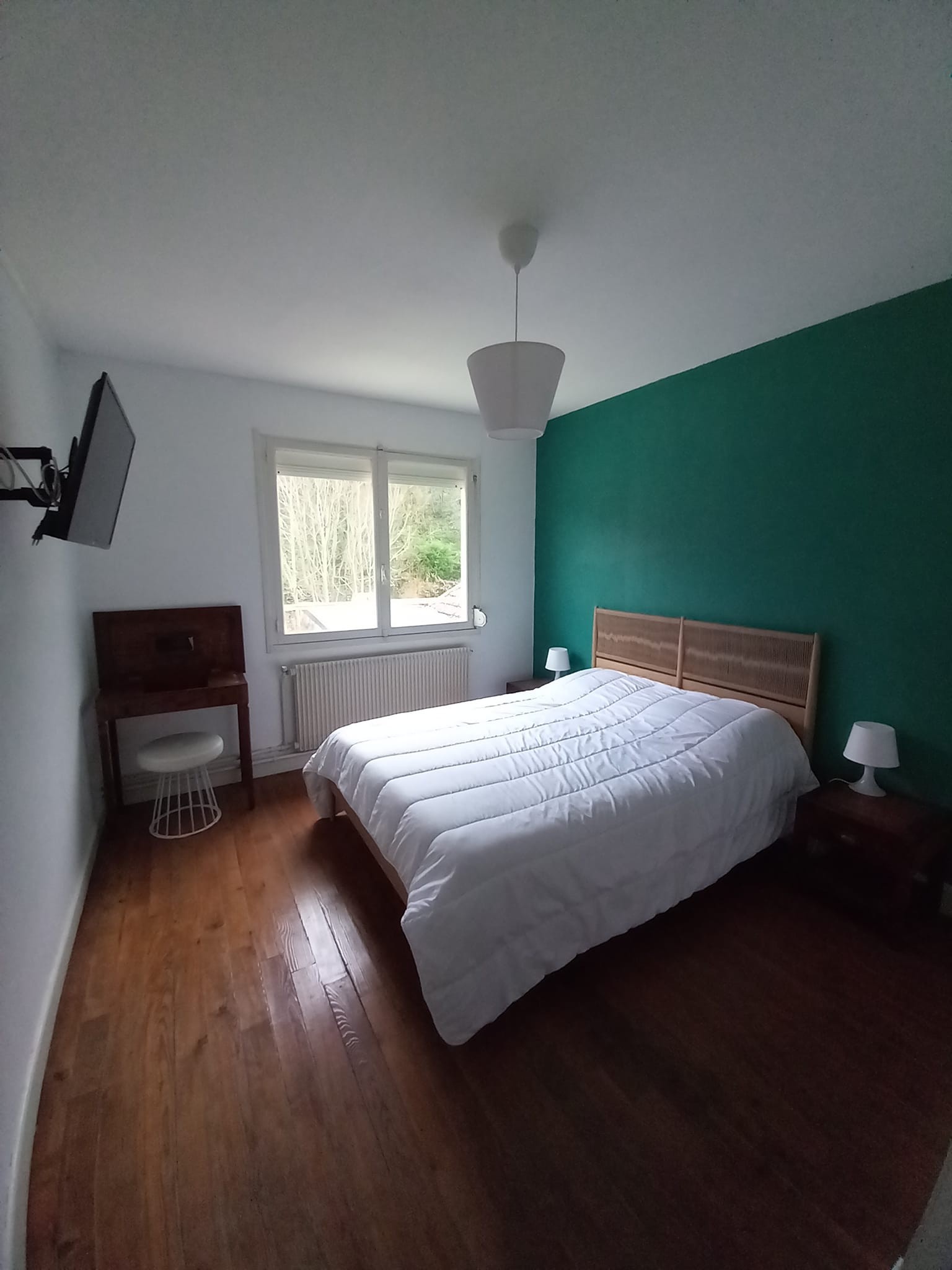 chambre verte côté jardin