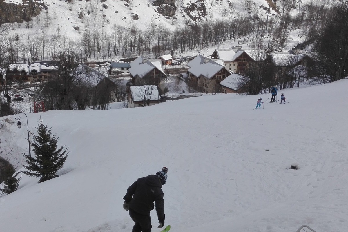 Départ en skis de la terrasse !