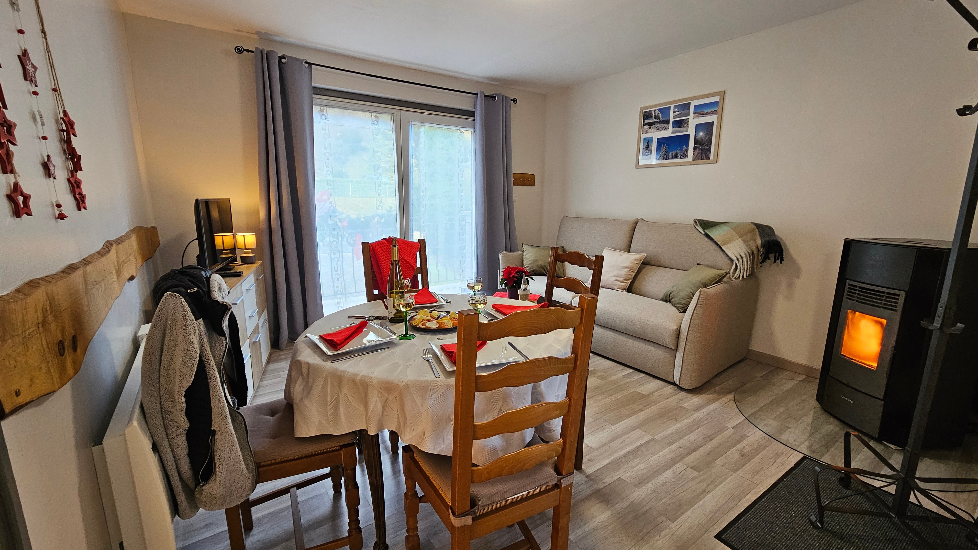 The living room, dining room