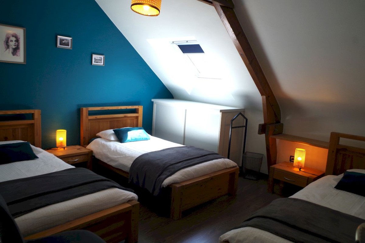 à l'étage Chambre Bleue Canard - 3 lits 90x190