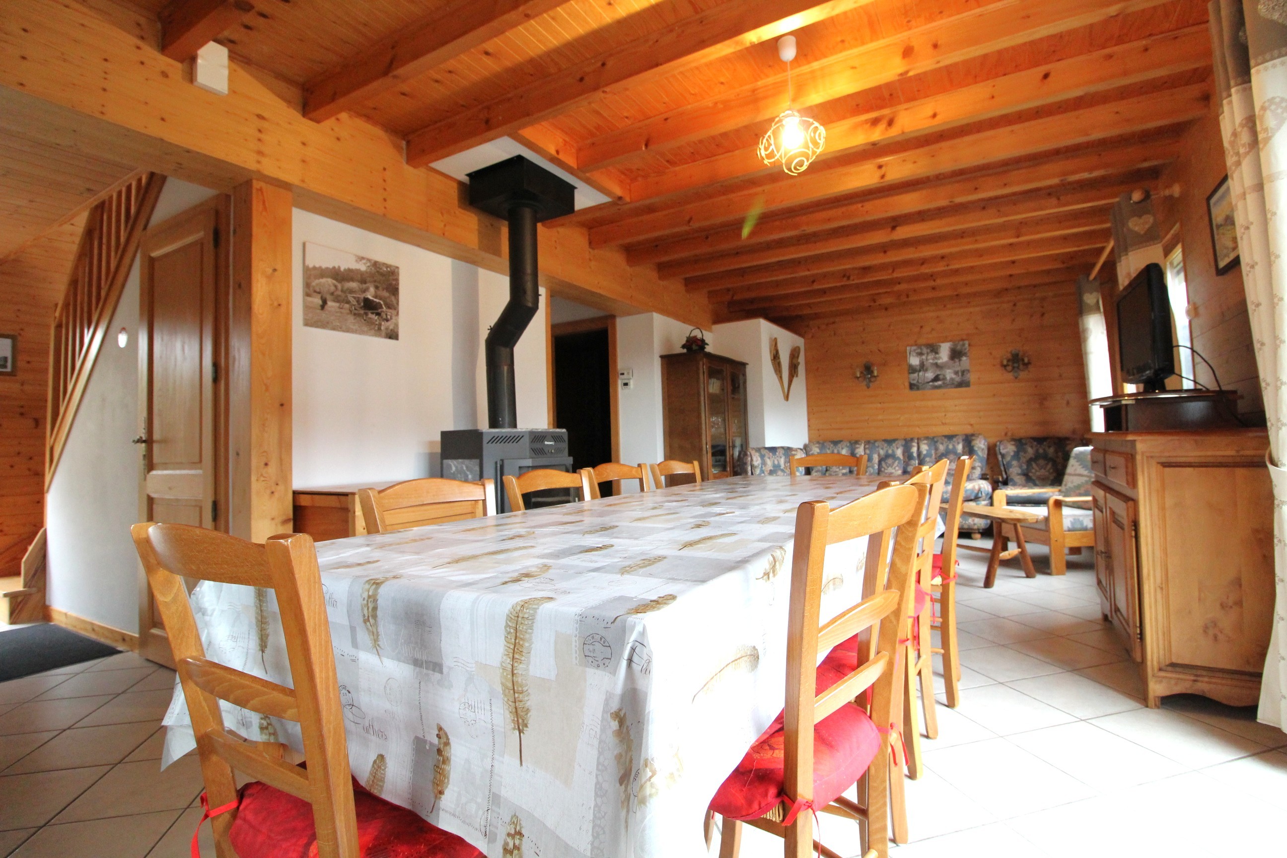 Salon/ séjour - Chalet des Grands Ducs, avec vue panoramique, dans les Vosges
