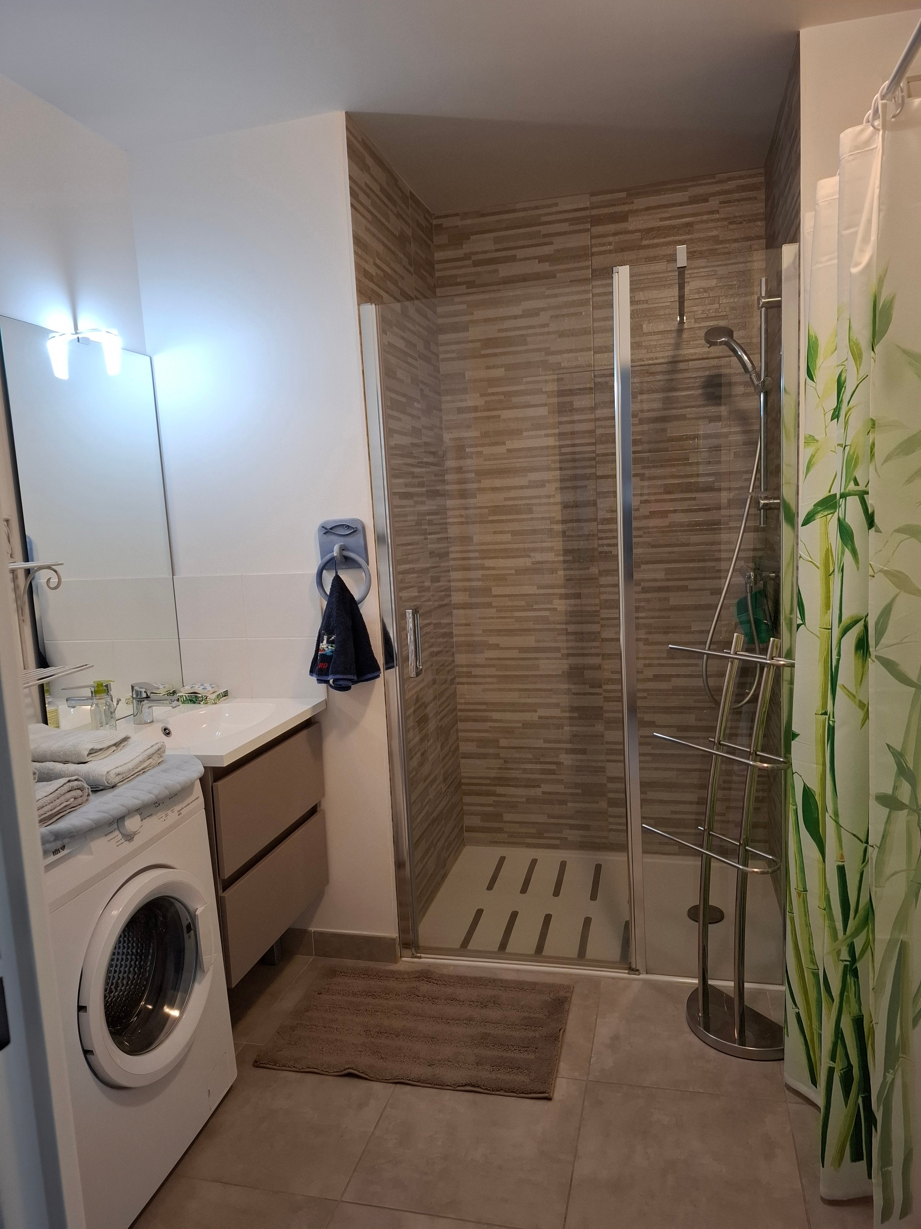 Salle d'eau et machine à laver privative