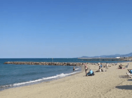Plages immenses bordés par les Albères  + Transats & Parasols au Bar Restaurant de l'Amourette (juste au bout de la Rue ou piste cyclable)