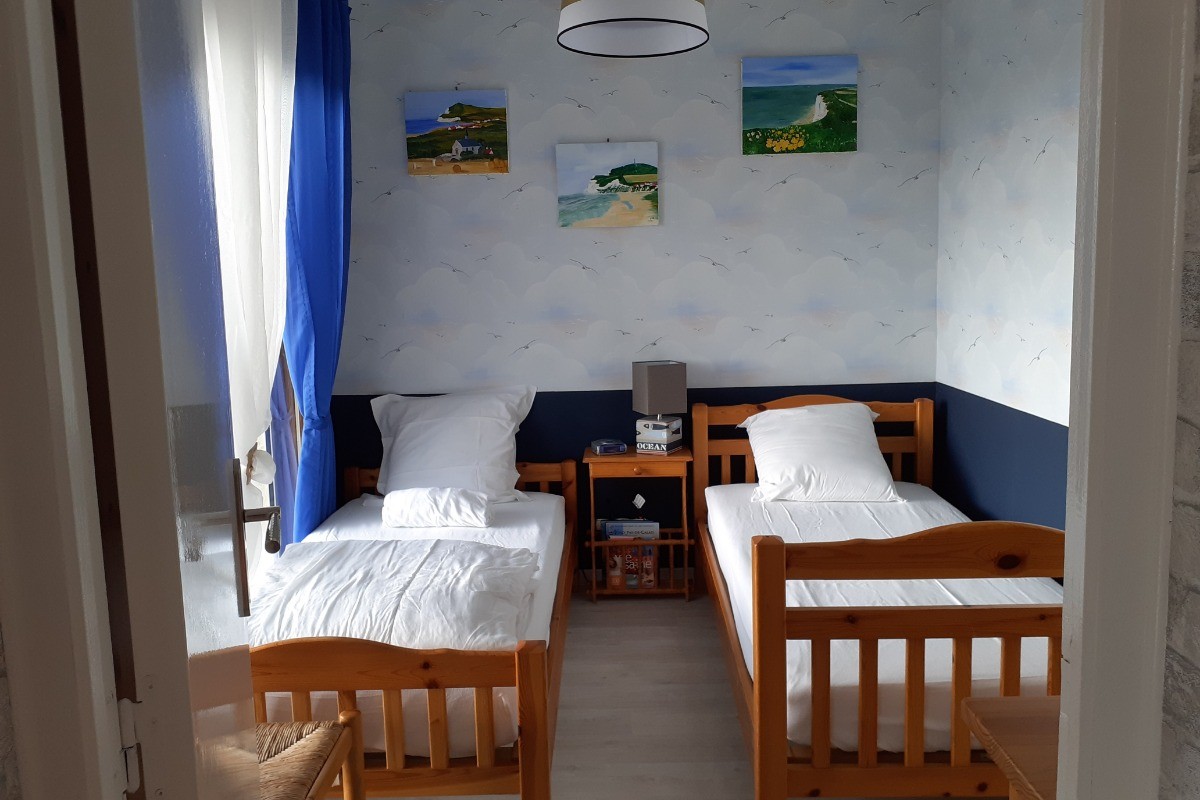 la chambre avec 2 lits de 90