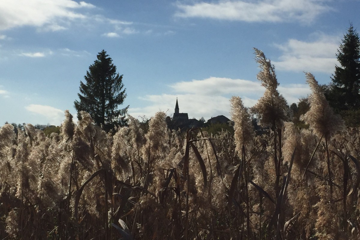l'église depuis le bord du lac