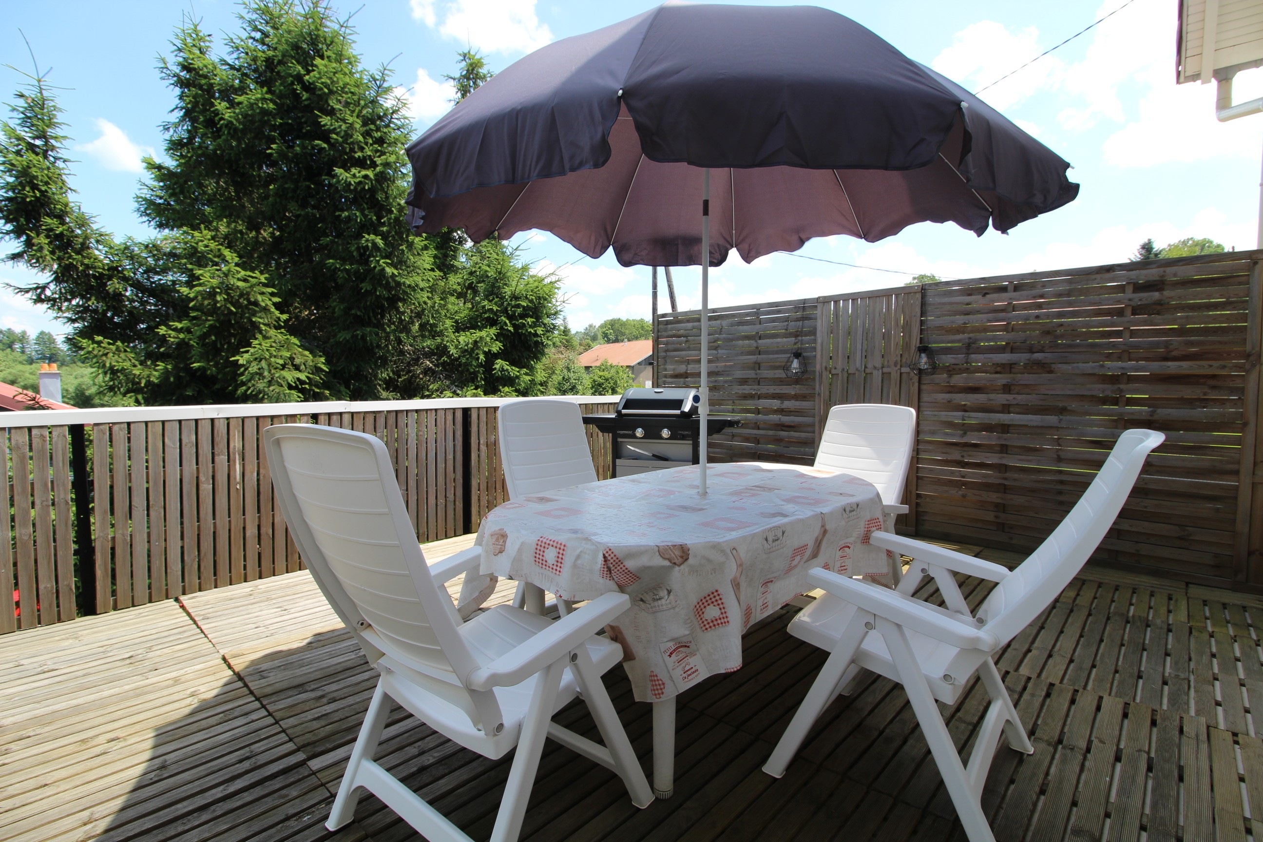 Terrasse - Gîte Chez Papy Roger, situé dans un petit village, à proximité de Gérardmer