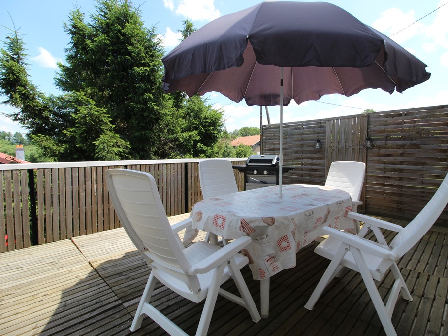 Terrace – ‘Chez Papy Roger’ holiday cottage, situated in a small village near Gérardmer