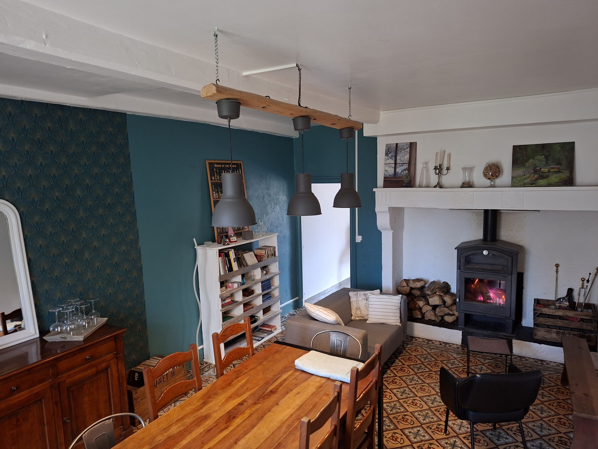 Maison "Le Suquet", Pontgibaud, Puy de Dôme : Le salon-salle à manger