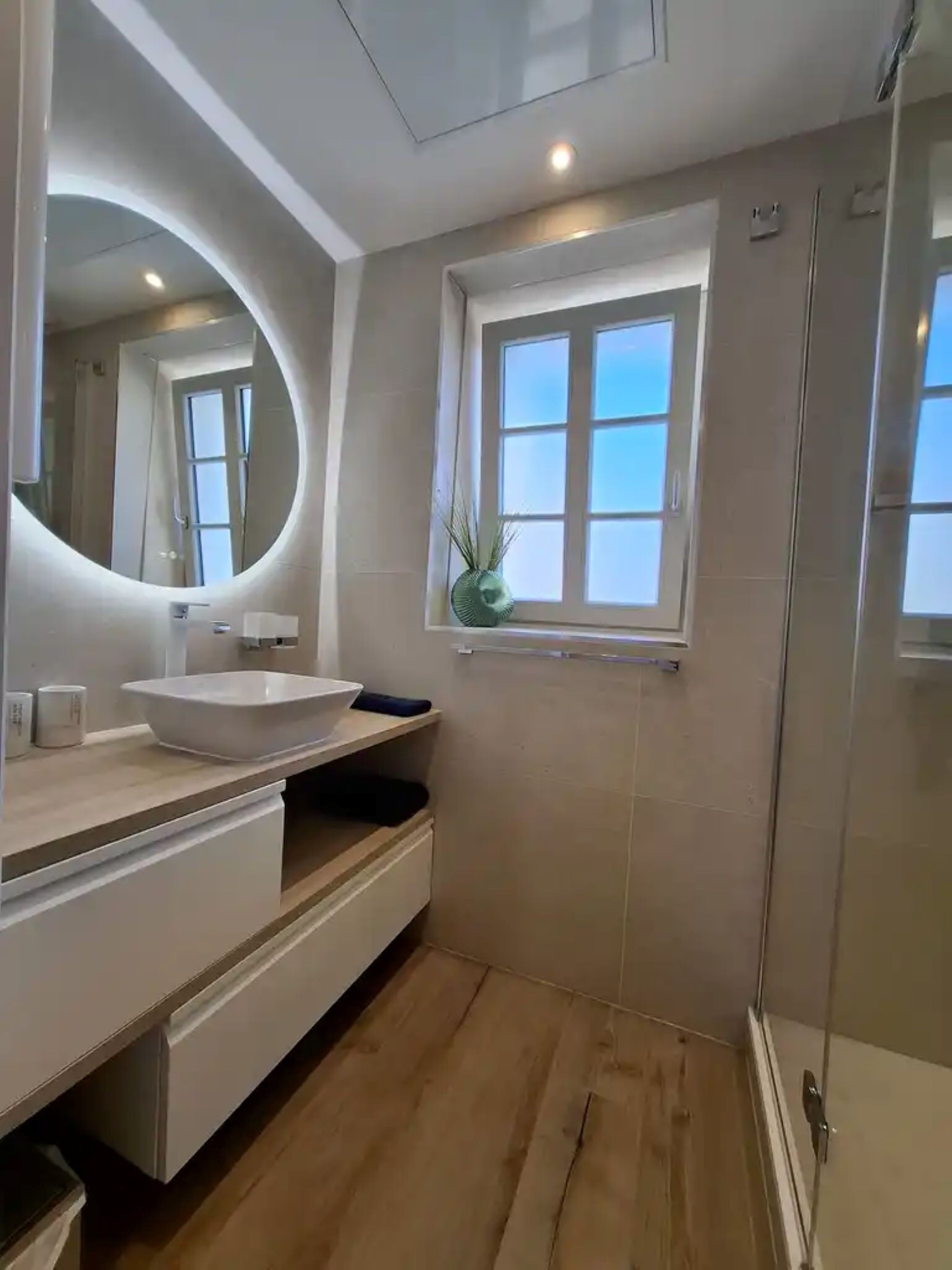 The ground-floor bathroom and its separate toilet