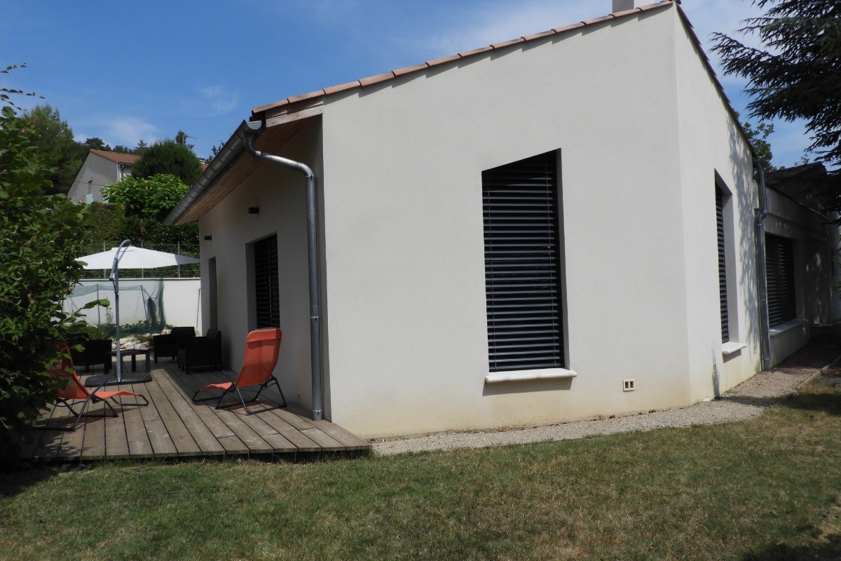 Façade Sud Ouest et terrasse bois