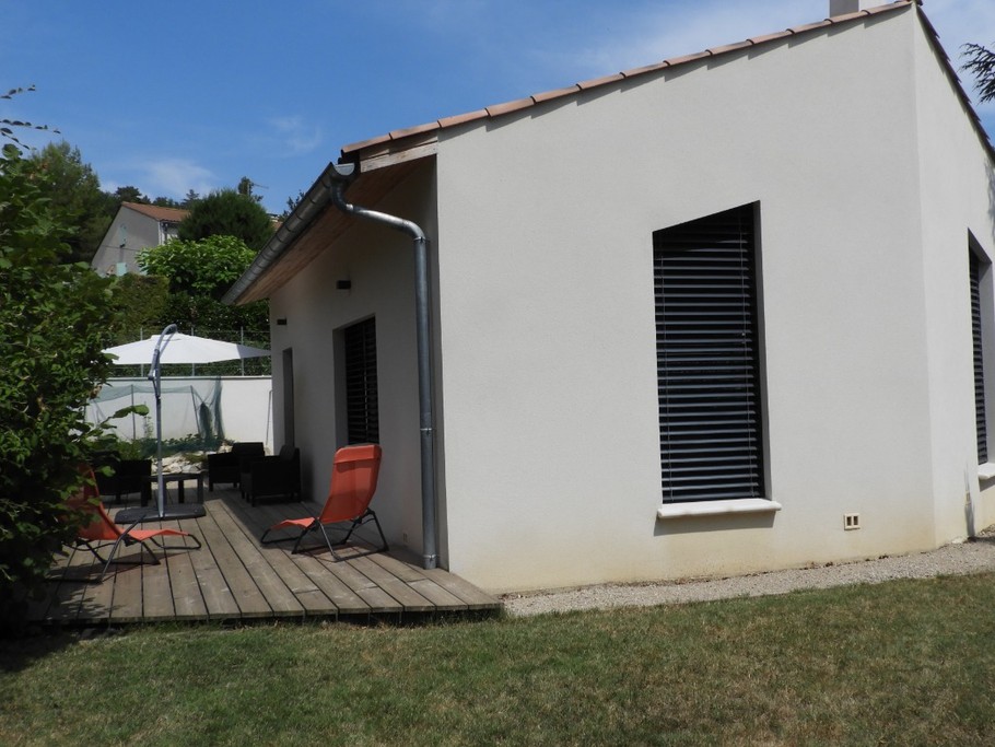 Façade Sud Ouest et terrasse bois