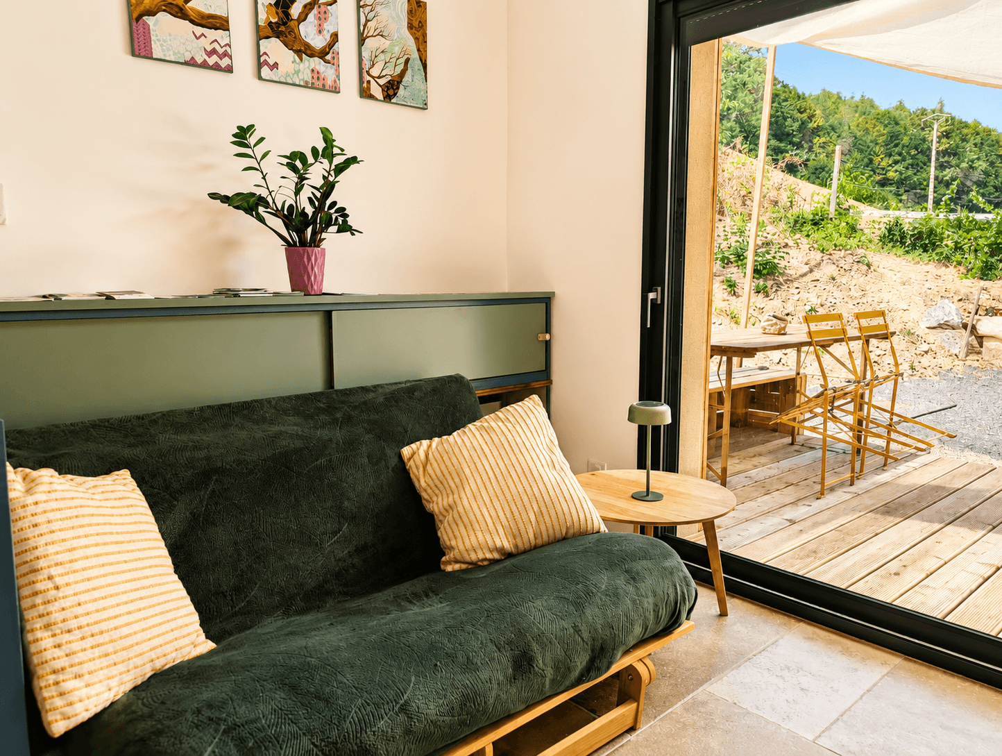 Canapé futon 130/190 - Gîte Le Tulipier, Ban-de-Laveline, Vosges