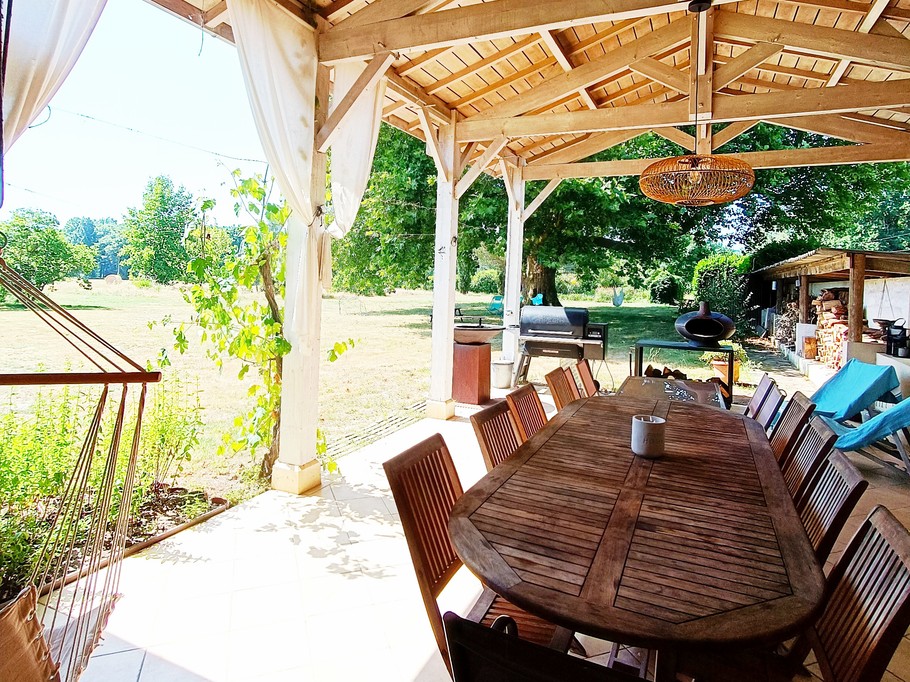 Gite de groupe 13 personnes - Piscine, spa, brasero proche Casteljaloux