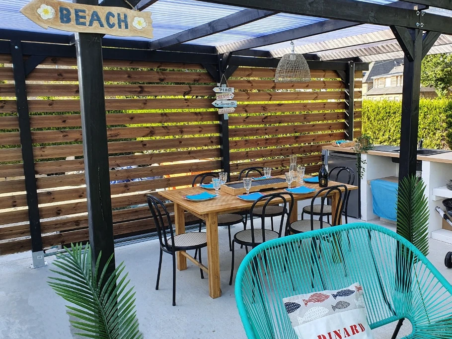 La cuisine d'été sous pergola