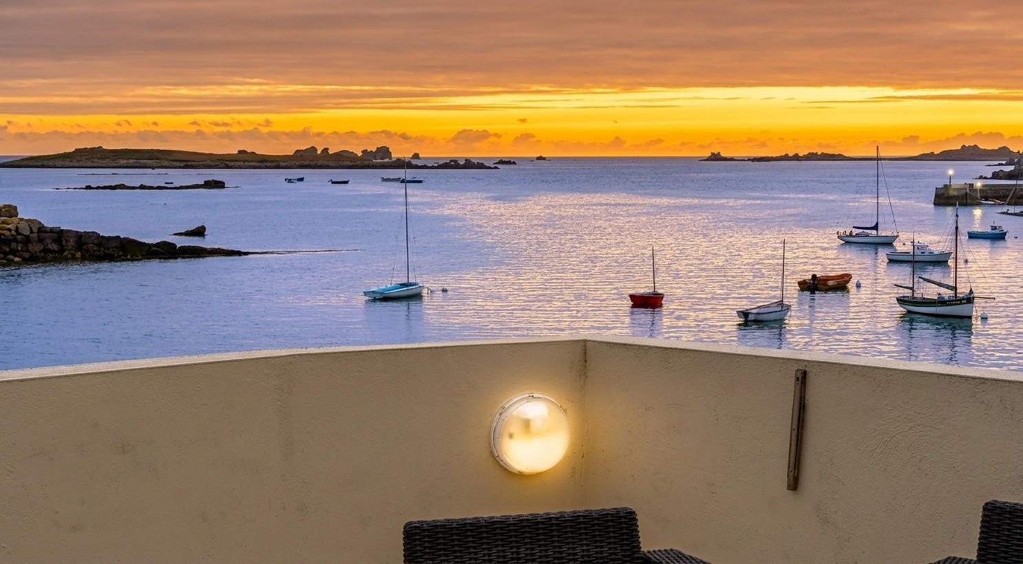 Coucher de soleil de la terrasse panoramique