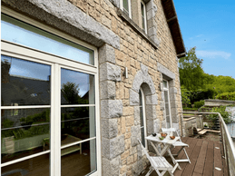 Large west-facing balcony with views of the River Rance