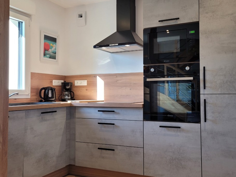 Le Moine, Location, Plouha, Point de la Tour, Clévacances, séjour salon cuisine au RDC