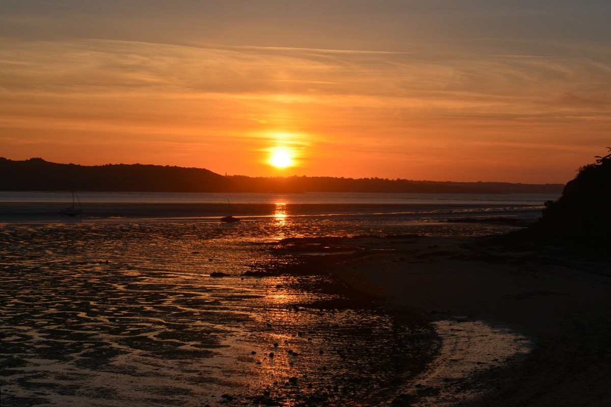 coucher de soleil vu de la véranda