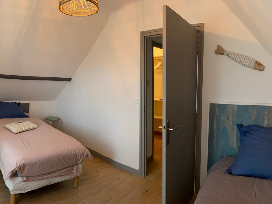 Location Clévacances, MAISON 6 PERSONNES - PERROS-GUIREC - 1 km PLAGE - COTES D'ARMOR - BRETAGNE -Chambre des mousaillons