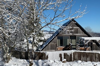 Entree Parador Vert sous la neige