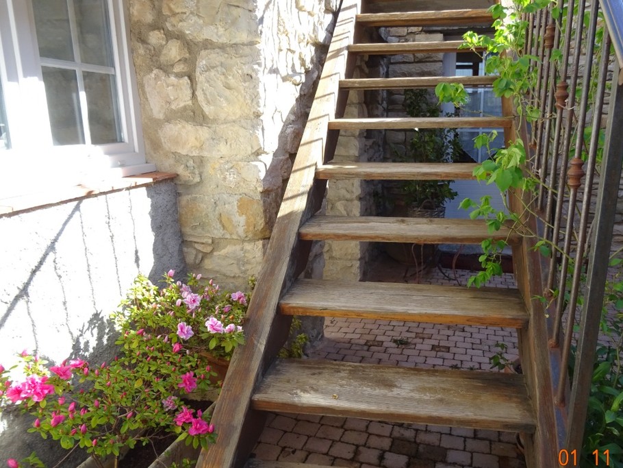 Accès gîte depuis patio