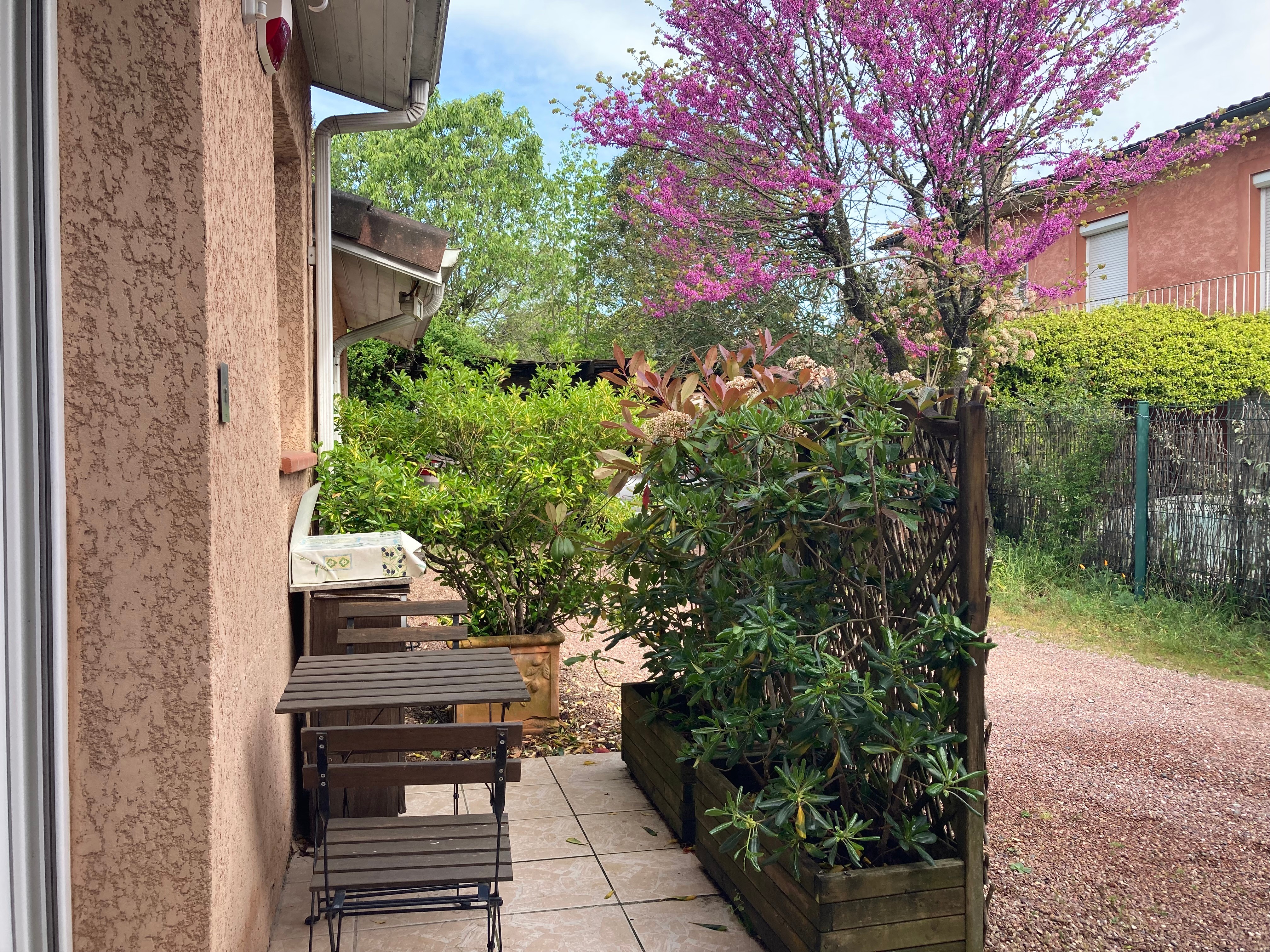 Terrace with barbecue and garden table