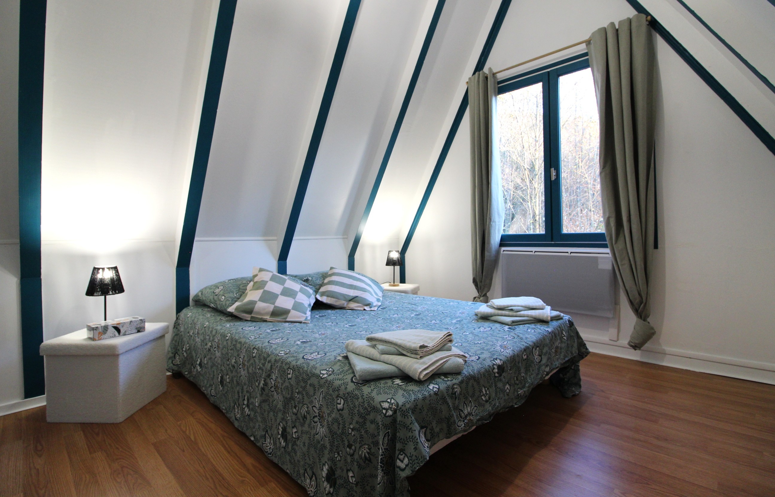 Chambre Verte - Chalet atypique en A, l'Armorique, en pleine nature dans les Vosges