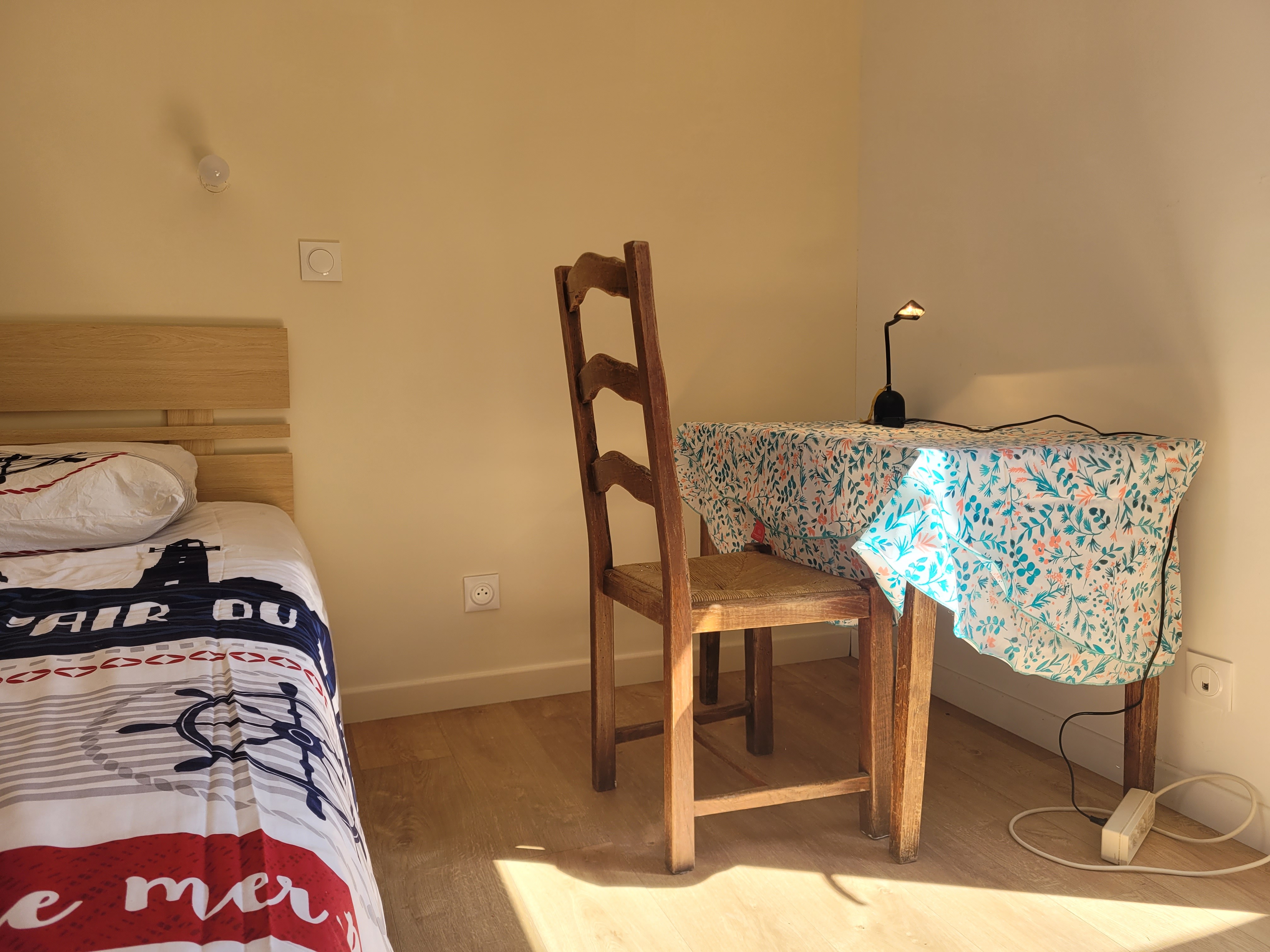 Palluel, Clévacances holiday let in Plourhan, bedroom area with desk