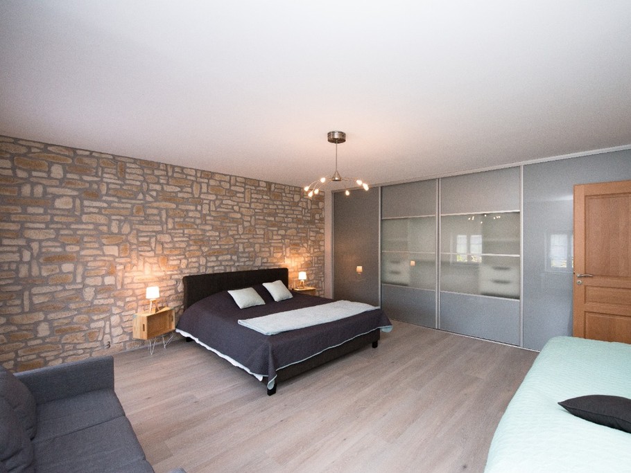 Chambre verte 1 lit 160x200 et 1 lit 90x200